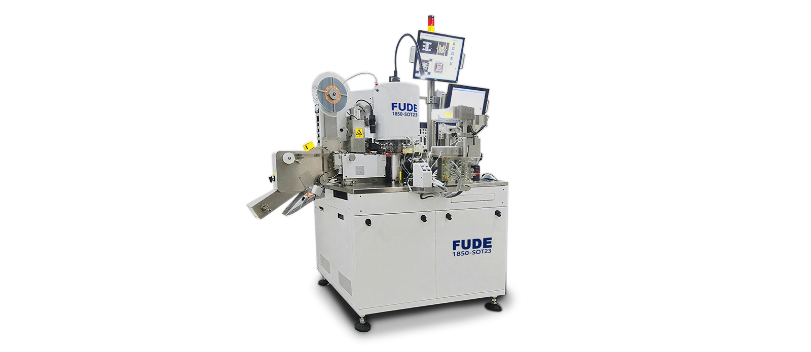 Semiconductor chip testing & sorting & marking and tape-and-reel integrated machine