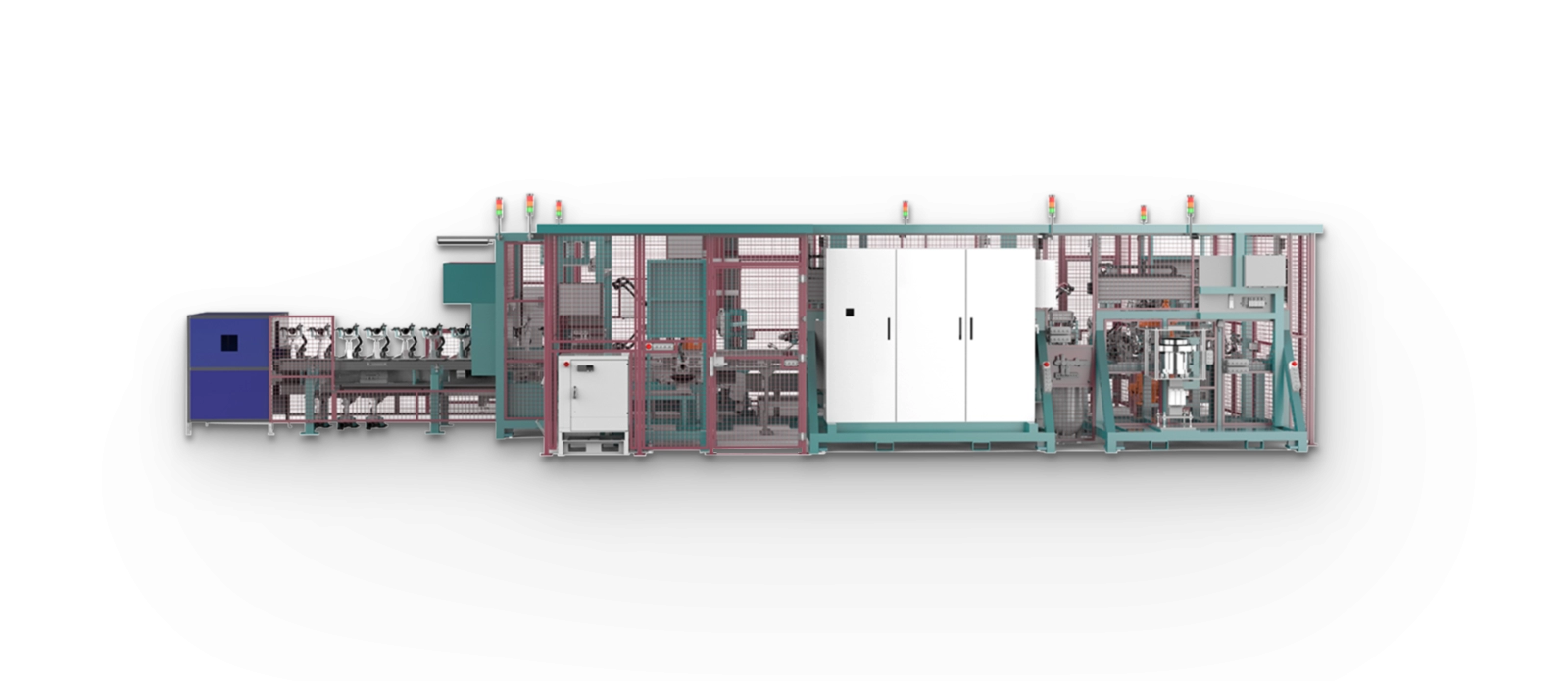 Flexible production line for oil pipe robots