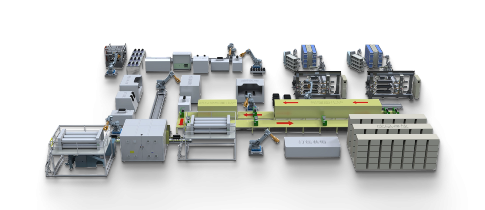 Fully automated assembly and testing line for hydrogen cylinders