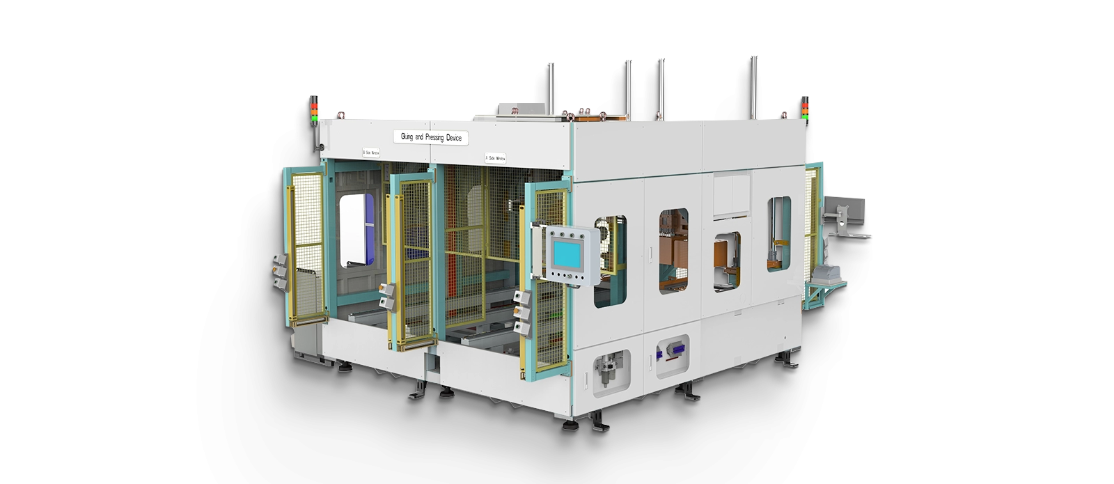 Glue application and pressing equipment