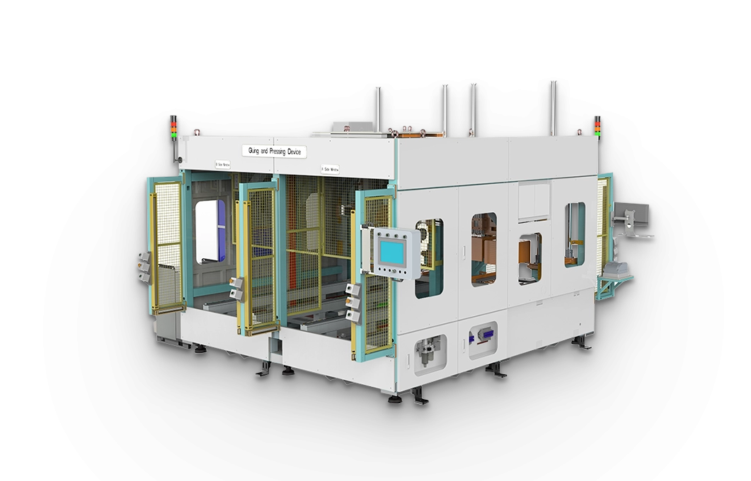 Glue application and pressing equipment