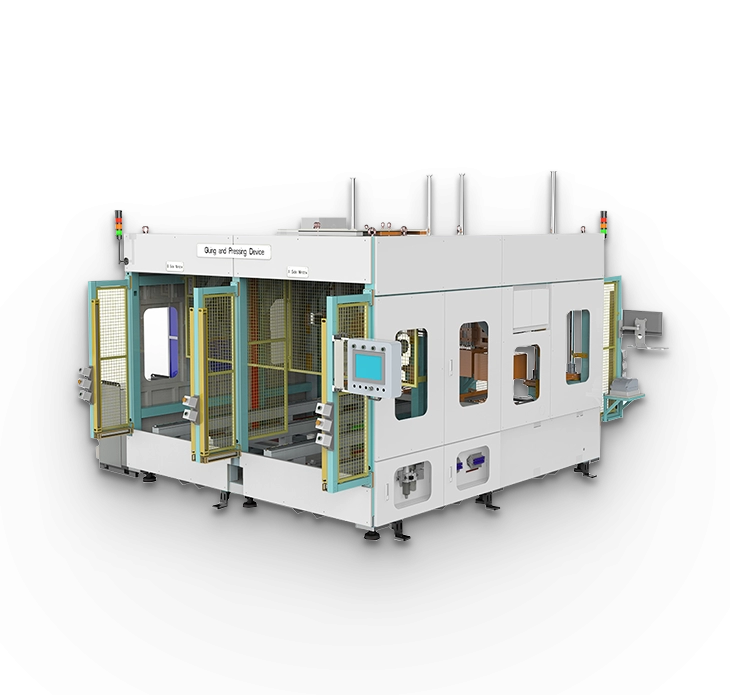 Glue application and pressing equipment